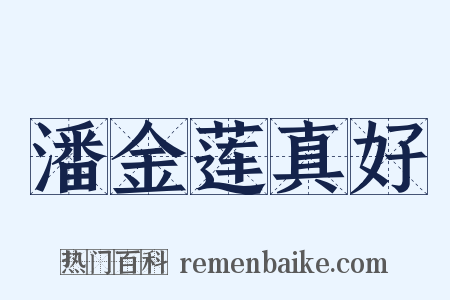 潘金莲真好是什么意思的图片